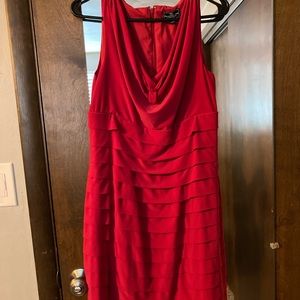 Red form fitting event dress
